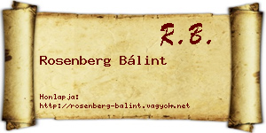Rosenberg Bálint névjegykártya